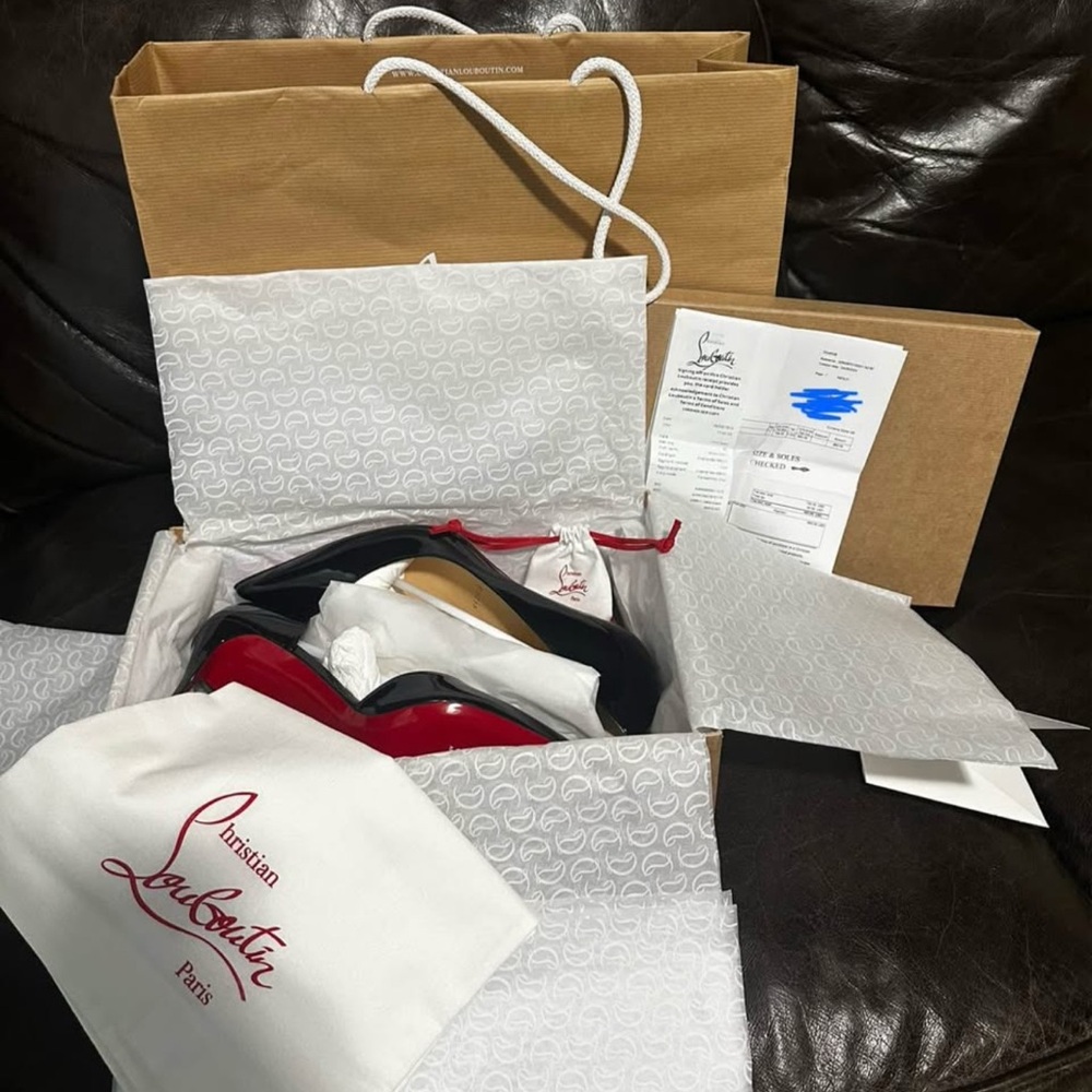 New Christian Louboutin Iriza
Black Patent Pumps Heels Size 41 (9.5/10) Receipts - Picture 2 of 3